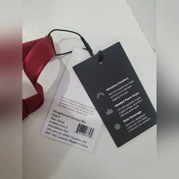 New Knix Wing Womens Contour Bra Size 5 Red Velvet - Picture 5 of 10